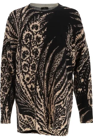 Etro Strik, Dame, Sort, S, Uld, Sort Uldtrykt Sweater
