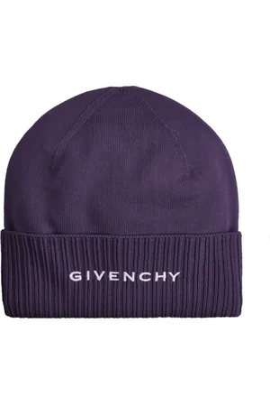 Givenchy Tilbehør, Herre, Lilla, ONE SIZE, Uld, Lilla Uld Ribbede Kanter Hat