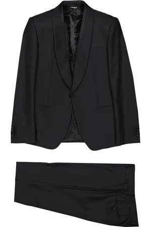 Dolce & Gabbana Jakkesæt, Herre, Sort, L, Uld, Sort Habit med Uld-Silke Blanding