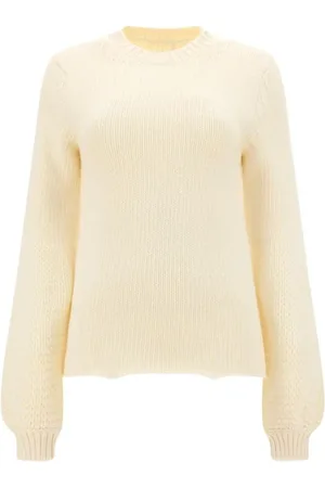 Chloé Strik, Dame, Hvid, S, Uld, Hvid Cashmere og Uld Sweater