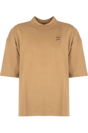 Fila Top, Herre, Brun, S, Bomuld, Afslappet Rund Hals Logo T-shirt