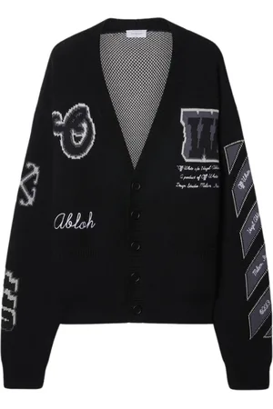 OFF-WHITE Strik, Herre, Sort, S, Bomuld, Varsity Strik Cardigan