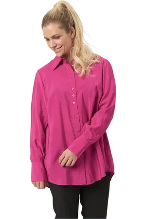 Elton Bluser & Skjorter, Dame, Lyserød, 2XL, Lione - Fuchsia Skjorte med Smiley Detalje
