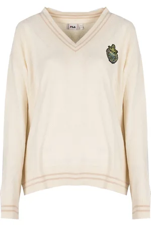 Fila Strik, Dame, , XL, Uld, Løstsiddende V-Hals Sweater