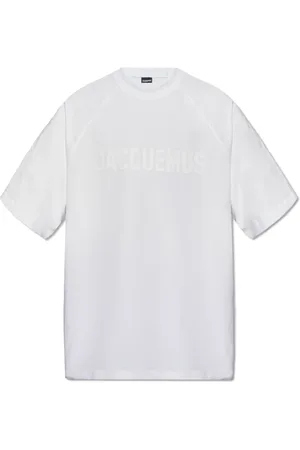 Jacquemus Top, Herre, Hvid, XL, Bomuld, Typo T-shirt med logo