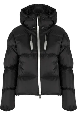 Philipp Plein Jakke, Dame, Sort, XL, Uld, Sporty Jakke med Aftagelig Hætte og Lommer