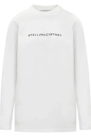 Stella McCartney Top, Dame, Hvid, S, Bomuld, Logo Print Langærmet T-shirt