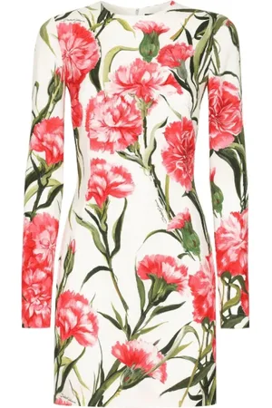 Dolce & Gabbana Kjole, Dame, Flerfarvet, S, Blomstret Silkeblandingskjole