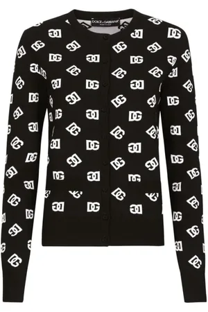 Dolce & Gabbana Strik, Dame, Sort, XS, Uld, N0004 Sort Hvid Cardigan