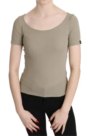 Gianfranco Ferré Top, Dame, Grå, S, Uld, Stilfuld Grå Kortærmet Tank Top