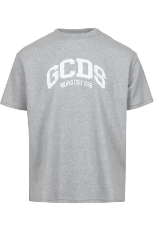 GCDS Top, Herre, Grå, S, Bomuld, Logo Loose Rund-Hals Bomuld T-Shirt