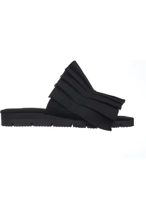 YOHJI YAMAMOTO Sko, Dame, Sort, 34 EU, Læder, Canvas Plisseret Sandal