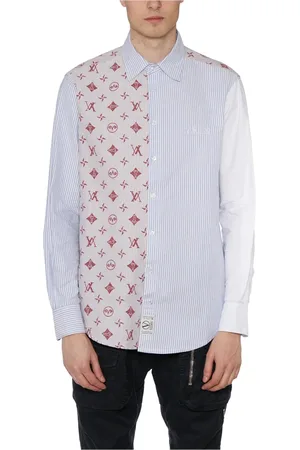 ARIES Skjorte, Herre, Flerfarvet, M, Bomuld, Bomuld Patchwork Skjorte