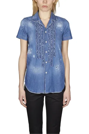 Dsquared2 Bluser & Skjorter, Dame, Blå, 2XS, Skjorte