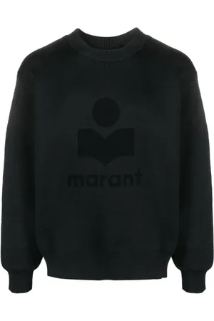 Isabel Marant Strik, Herre, Sort, M, Uld, Logo Sweater fra Marant