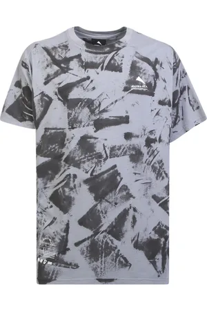 MAUNA KEA Top, Herre, Grå, M, Bomuld, Logo Print T-Shirt, Grå, Lange Ærmer