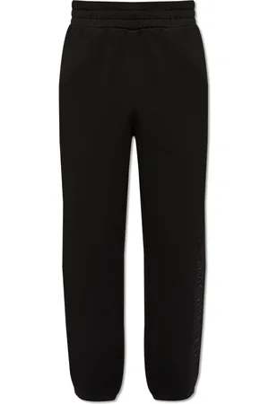Moncler Bukser, Herre, Sort, S, Bomuld, Sweatpants med logo