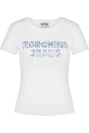 Moschino Top, Dame, Hvid, S, Uld, Hvide T-shirts og Polos
