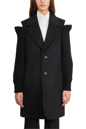 Comme des Garçons Frakke, Dame, Sort, S, Uld, Strikærmet Frakke