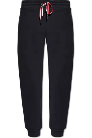 Moncler Bukser, Herre, Blå, L, Bomuld, Sweatpants med logo