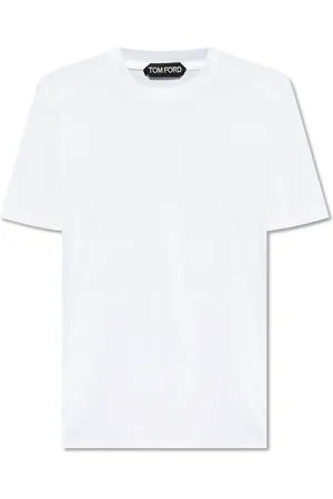 Tom Ford Top, Herre, Hvid, S, Bomuld, T-shirt med logo