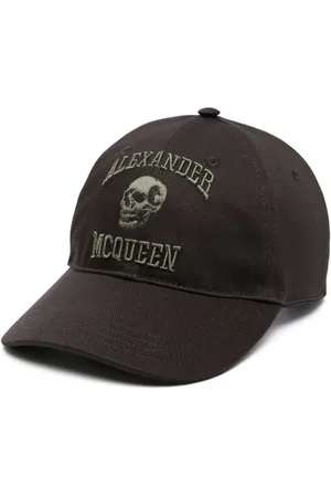 Alexander McQueen Tilbehør, Herre, Sort, M, Sort Hat med Broderet Logo