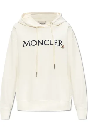 Moncler Sweathshirts & Hoodies, Dame, Hvid, XS, Bomuld, Hættetrøje med logo