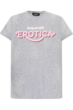 Dsquared2 Top, Herre, Grå, S, Bomuld, T-shirt med logo