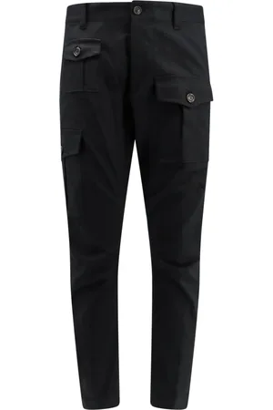Dsquared2 Bukser, Herre, Sort, XL, Bomuld, Cargo Bukser med Logo Patch