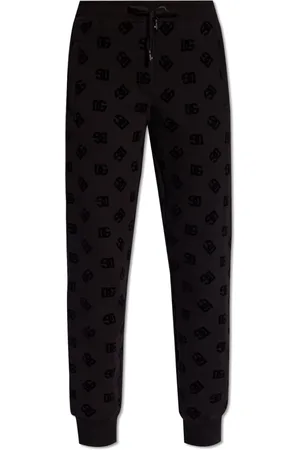Dolce & Gabbana Bukser, Dame, Sort, 3XS, Bomuld, Sweatpants med monogram