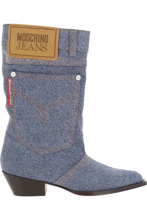 Moschino Sko, Dame, Blå, 36 EU, Denim, Denim Texano Støvler