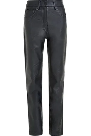 Calvin Klein Bukser, Dame, Sort, M, Læder, Eco Læderbukser
