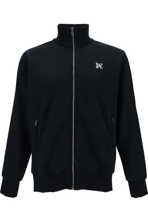 Palm Angels Sweathshirts & Hoodies, Herre, Sort, XS, Polyester, Sort Monogram Track Jakke