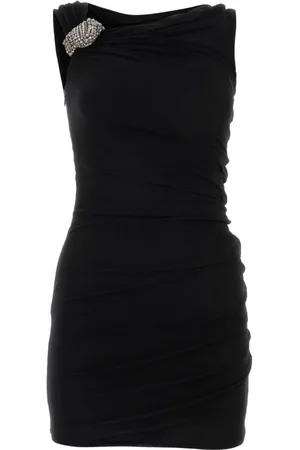 Alexander McQueen Kjole, Dame, Sort, XS, Sort crepe mini kjole