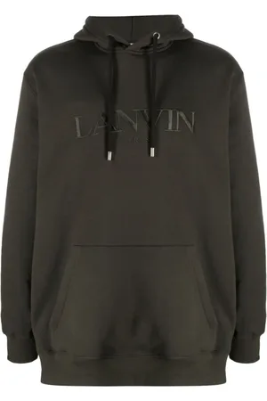 Lanvin Sweathshirts & Hoodies, Herre, Grå, M, Bomuld, Grå sweater med broderet logo