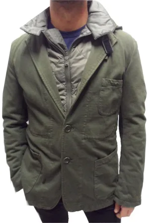 YOHJI YAMAMOTO Jakke, Herre, Grøn, S, Uld, Uomo Stilfuldt Herremode