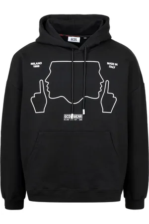 GCDS Sweathshirts & Hoodies, Herre, Sort, M, Bomuld, Do Not Talk To Me Hættetrøje
