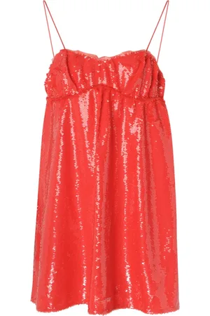 Ganni Kjole, Dame, Rød, S, Polyester, Rød Paillet Mini Kjole
