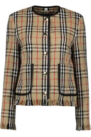 Burberry Jakke, Dame, , XS, Uld, Vintage Check Cardigan