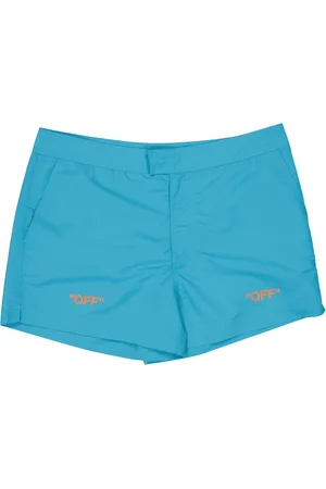 OFF-WHITE Badetøj, Herre, Blå, M, Uld, Printede Badeshorts