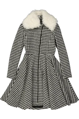 Giambattista Valli Frakke, Dame, Sort, XS, Uld, Sort Uldjakke med Aftagelig Pelskrave