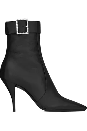 Saint Laurent Sko, Dame, Sort, 36 EU, Claude Rhinestone Ankelstøvler