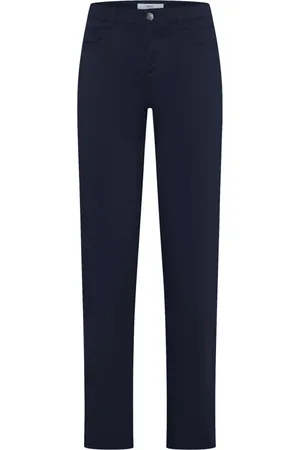 Brax Bukser, Dame, Blå, 3XL, Bomuld, Marineblå Straight-Leg Bukser