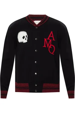 Alexander McQueen Strik, Herre, Sort, L, Bomuld, Sort Bomuldssweater med Lange Ærmer