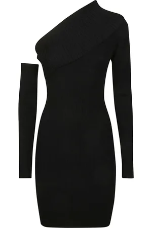 FEDERICA TOSI Kjole, Dame, Sort, 2XS, Uld, Nero Off-Shoulder Kjole