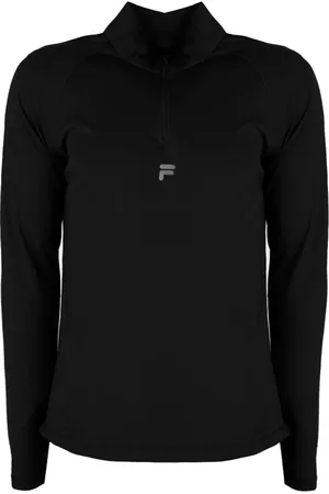 Fila Top, Herre, Sort, S, Uld, Herre Tætsiddende Polo Shirt med Lynlås og Justerbare Snore