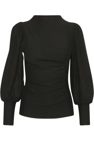 Gestuz Bluser & Skjorter, Dame, Sort, 2XS, RifaGZ Bluse med lange ærmer