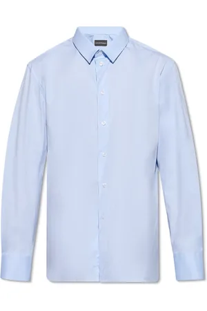 Emporio Armani Skjorte, Herre, Blå, 3XL, Bomuld, Klassisk Skjorte
