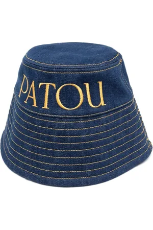 Patou Tilbehør, Dame, Blå, M, Denim, Broderet Logo Denim Bucket Hat