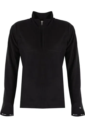 Champion Sweathshirts & Hoodies, Dame, Sort, L, Polyester, Elegant Sporty Jakke